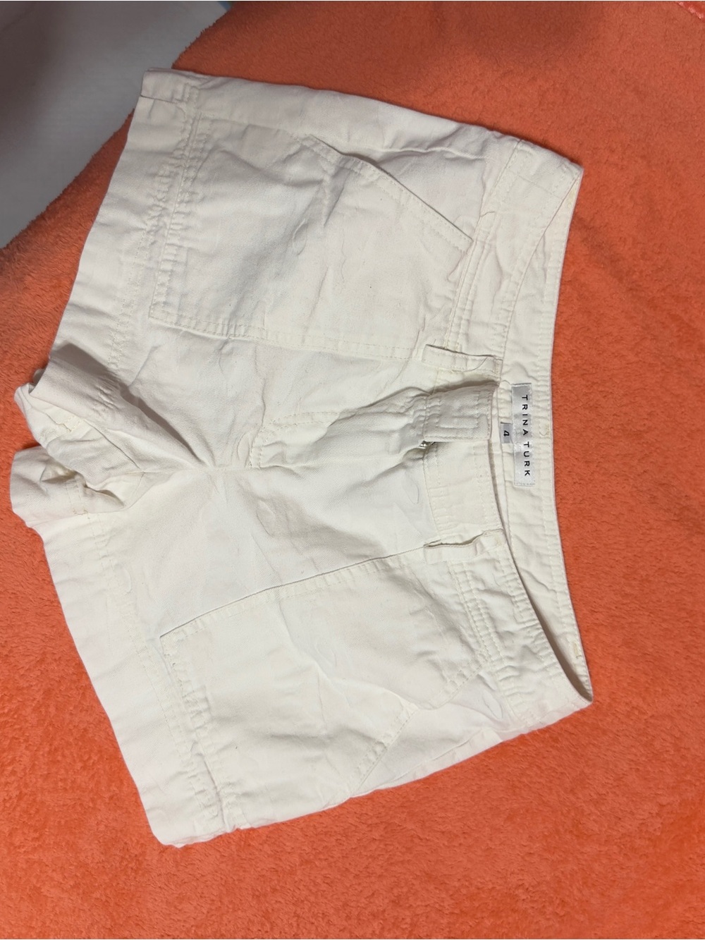 Trina Turk Women's Cream Casual Cotton Bike Shorts